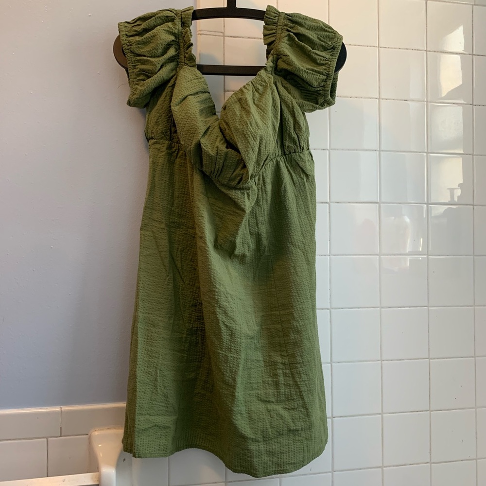 ASOS Green Textured Mini Dress
